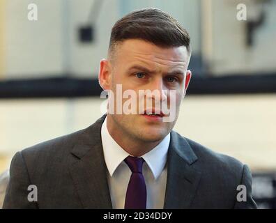 Footballer Anthony Stokes arrives at Dublin's Circuit Criminal Court, where he was due to appear over an alleged assault of an Elvis impersonator. Stock Photo