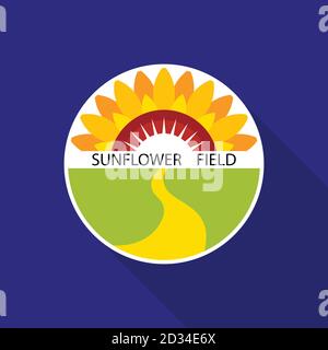 Sunflower icon for various companies. EPS vector icon flat design template Stock Vector