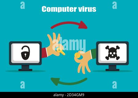Buying antivirus. Key exchange with money. Vector Stock Vector