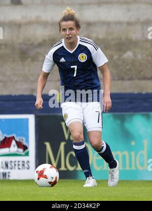 Scotland Women's Hayley Lauder during the International Challenge match at Stark's Park, Kirkcaldy. PRESS ASSOCIATION Photo. Picture date: Friday July 7, 2017. See PA story soccer Scotland Women. Photo credit should read: Jeff Holmes/PA Wire. RESTRICTIONS: Use subject to restrictions. Editorial use only. Commercial use only with prior written consent of the Scottish FA. Stock Photo