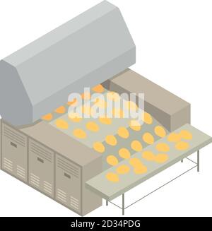 Bakery factory line icon. Isometric of bakery factory line vector icon for web design isolated on white background Stock Vector