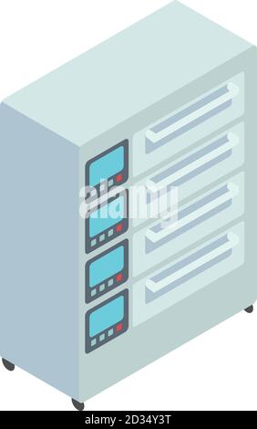 Bakery factory bread oven icon. Isometric of bakery factory bread oven vector icon for web design isolated on white background Stock Vector