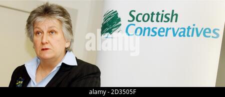 Scottish Conservative leader Annabel Goldie delivers a keynote speech at Dynamic Earth in Edinburgh. Stock Photo