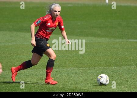 Manchester United's Alex Greenwood during the FA Women's Championship match at Leigh Sports Village. Stock Photo