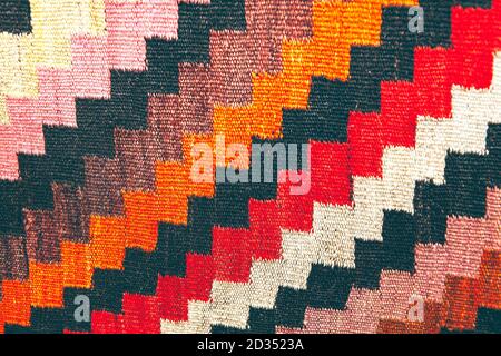 Cotton Rug Patterns . Carpet made in traditional style Stock Photo
