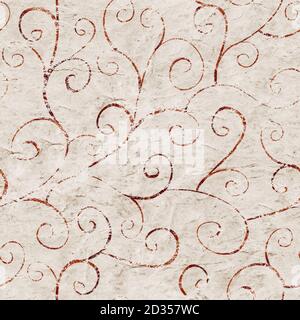 Oriental vintage seamless pattern on gray beige background Stock Photo