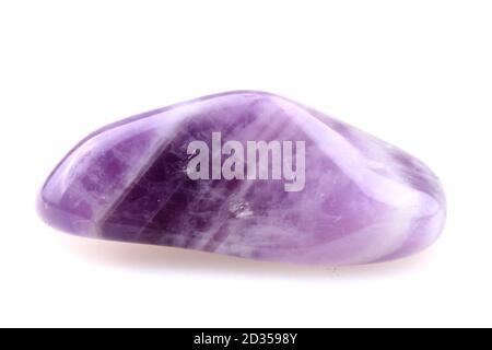 small violet amethyst isolated on the white background Stock Photo