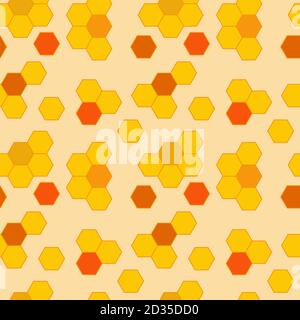 Vector honeycomb orange continuous pattern. Background for design. Stock Vector