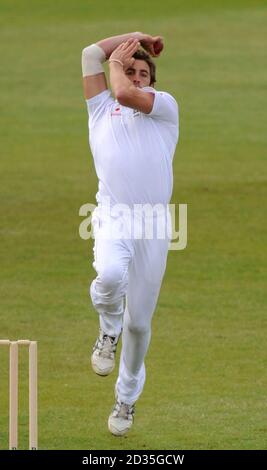 England Lions' Liam Plunkett bowls against the West Indies Stock Photo