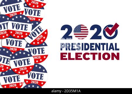 Presidential elections 2020 in the United States of America. Voting button. Stock Photo