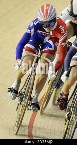 Great Britain's Victoria Pendleton in action in the Keirin during the World Track Cycling Championships at the Ballerup Super Arena, Copenhagen, Denmark. Stock Photo