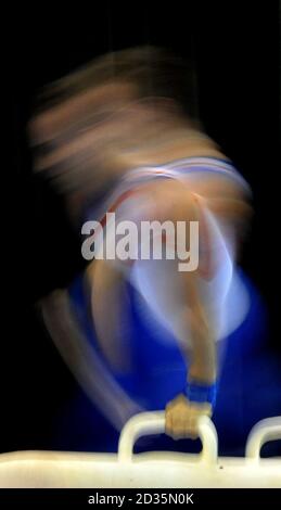 Great Britain's Daniel Keatings wins gold on the pommel horse during the Individual Apparatus Final during the European Artistic Championships at the NIA, Birmingham. Stock Photo