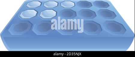 Ice cube tray icon. Cartoon of ice cube tray vector icon for web design isolated on white background Stock Vector