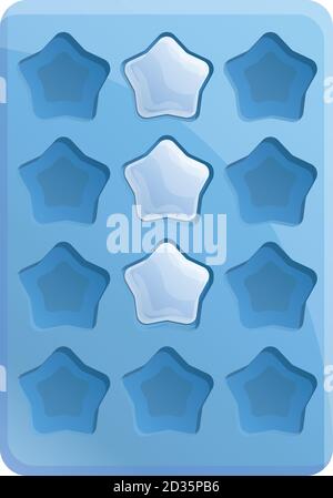 Ice star tray icon. Cartoon of ice star tray vector icon for web design isolated on white background Stock Vector