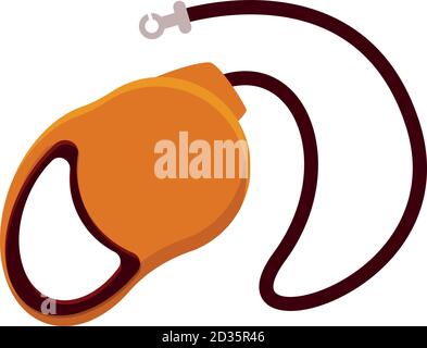 Accessory retractable dog leash icon. Cartoon of accessory retractable dog leash vector icon for web design isolated on white background Stock Vector