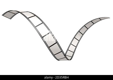 Old retro film strip with empty frames, 3D rendering Stock Photo