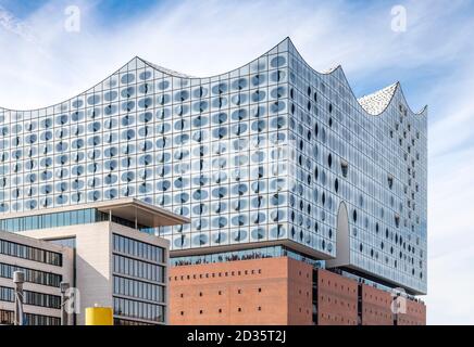 The Elbphilharmonie is a concert hall in the HafenCity quarter of Hamburg, Germany, on a peninsula of the Elbe River. Popularly nicknamed Elphi.