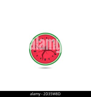 Cracked watermelon icon Stock Vector
