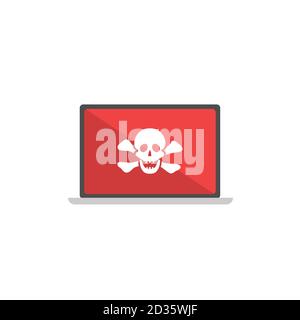 Laptop virus alert Stock Vector