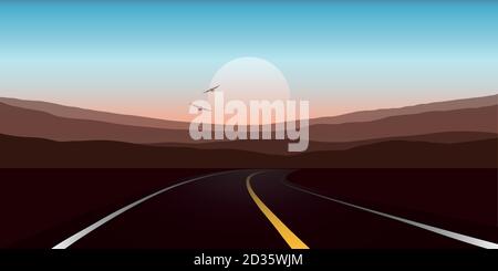 road trip asphalt road in the mountains vector illustration EPS10 Stock Vector