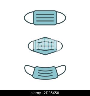 Medical mask icons Stock Vector