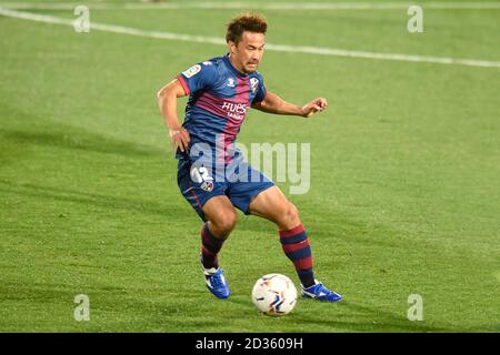 Shinji Okazaki of SD Huesca during the La Liga match between SD Huesca and Atletico de Madrid played at El Alcoraz Stadium on September 30, 2020 in Huesca, Spain. (Photo by Sergio Ruiz/Pressinphoto) Stock Photo