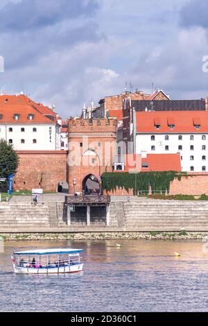 Poland, Torun: Panoramic view of the Old Town from the left bank of the Vistula River. Stock Photo