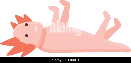 Playing axolotl icon. Cartoon of playing axolotl vector icon for web design isolated on white background Stock Vector