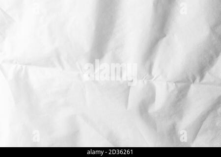 Paper White texture. Crumpled wrinkled paper sheet. Stock Photo