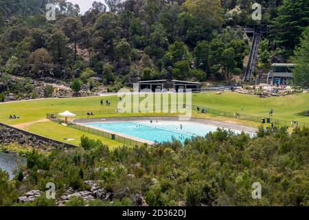 George Cataract Pool Swimming pool at the scenic First Basin in the Cataract Gorge ...
