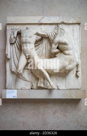 Centaur and Lapith fighting, South Metope, Parthenon British Museum, London, England, UK Stock Photo