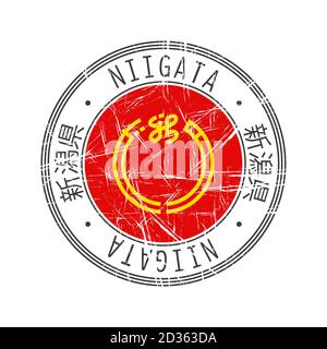 Niigata Prefecture, Japan. Vector rubber stamp over white background Stock Vector