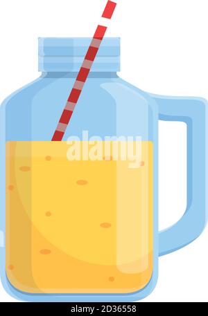 Summer party smoothie jar icon. Cartoon of summer party smoothie jar vector icon for web design isolated on white background Stock Vector