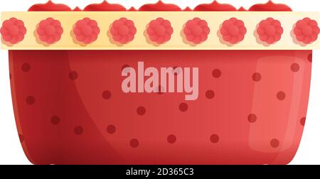 Rose cream cake icon. Cartoon of rose cream cake vector icon for web design isolated on white background Stock Vector