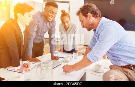 Business people together design project planning strategy in business meeting in office Stock Photo