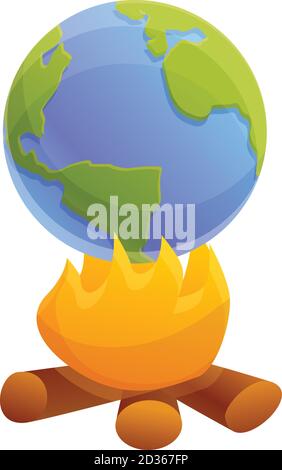 Global warming icon. Cartoon of global warming vector icon for web design isolated on white background Stock Vector