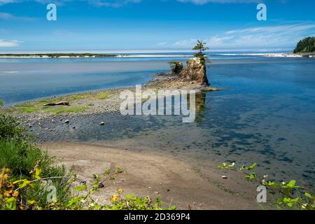 Siletz Bay Vista Point along the Oregon Coast, near Lincoln City, Oregon Stock Photo