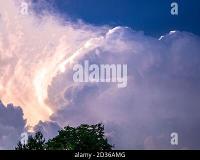 Forming massive clouds before creating a supercell on its edge Stock Photo