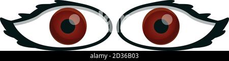 Brown eyes icon. Cartoon of brown eyes vector icon for web design isolated on white background Stock Vector