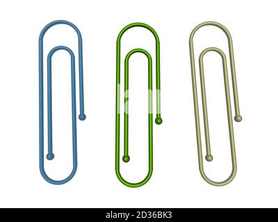 colorful metallic paper clips for stapling Stock Photo