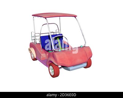 red golf cart for driving off-road Stock Photo