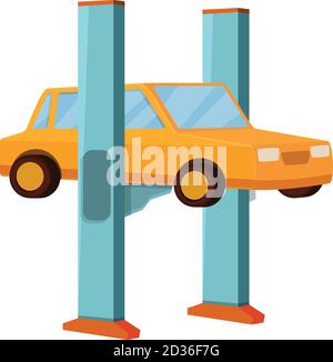 Car lift machine icon. Cartoon of car lift machine vector icon for web design isolated on white background Stock Vector