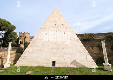 Pyramid of Cestius -  Rome, Italy Stock Photo