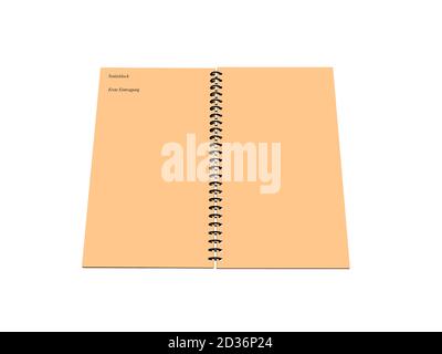 empty spiral-bound writing pad Stock Photo