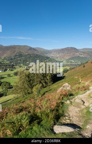 The track up to Boredale Hause from Patterdale in the Lake District, UK