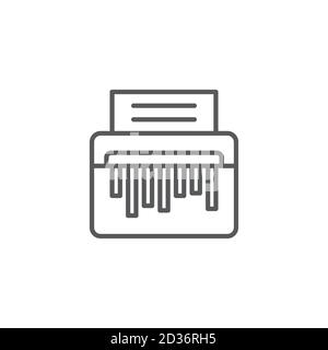 Paper document shredder vector icon symbol isolated on white background Stock Vector