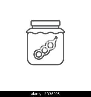 Peas jar vector icon symbol isolated on white background Stock Vector