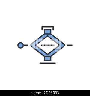 Mechanical car jack vector icon symbol isolated on white background Stock Vector