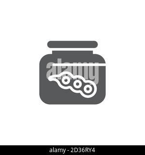 Peas jar vector icon symbol isolated on white background Stock Vector