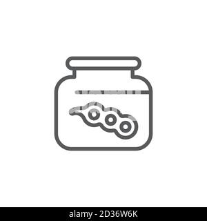 Peas jar vector icon symbol isolated on white background Stock Vector